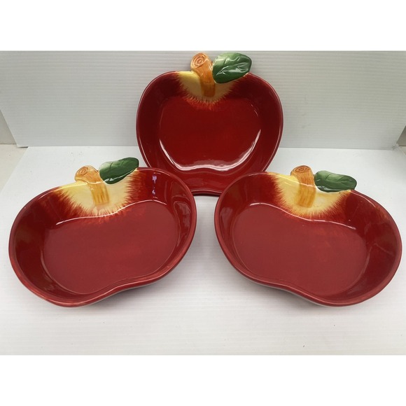 SV CASA Other - Casa Vero By‎ ACK Lot Of 3 Apple Bowls